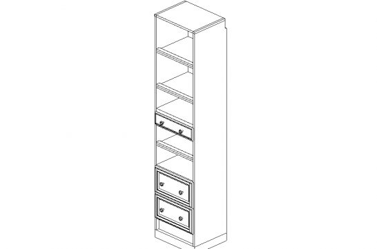 Salt Oak 18" Cabinet w/Drawers